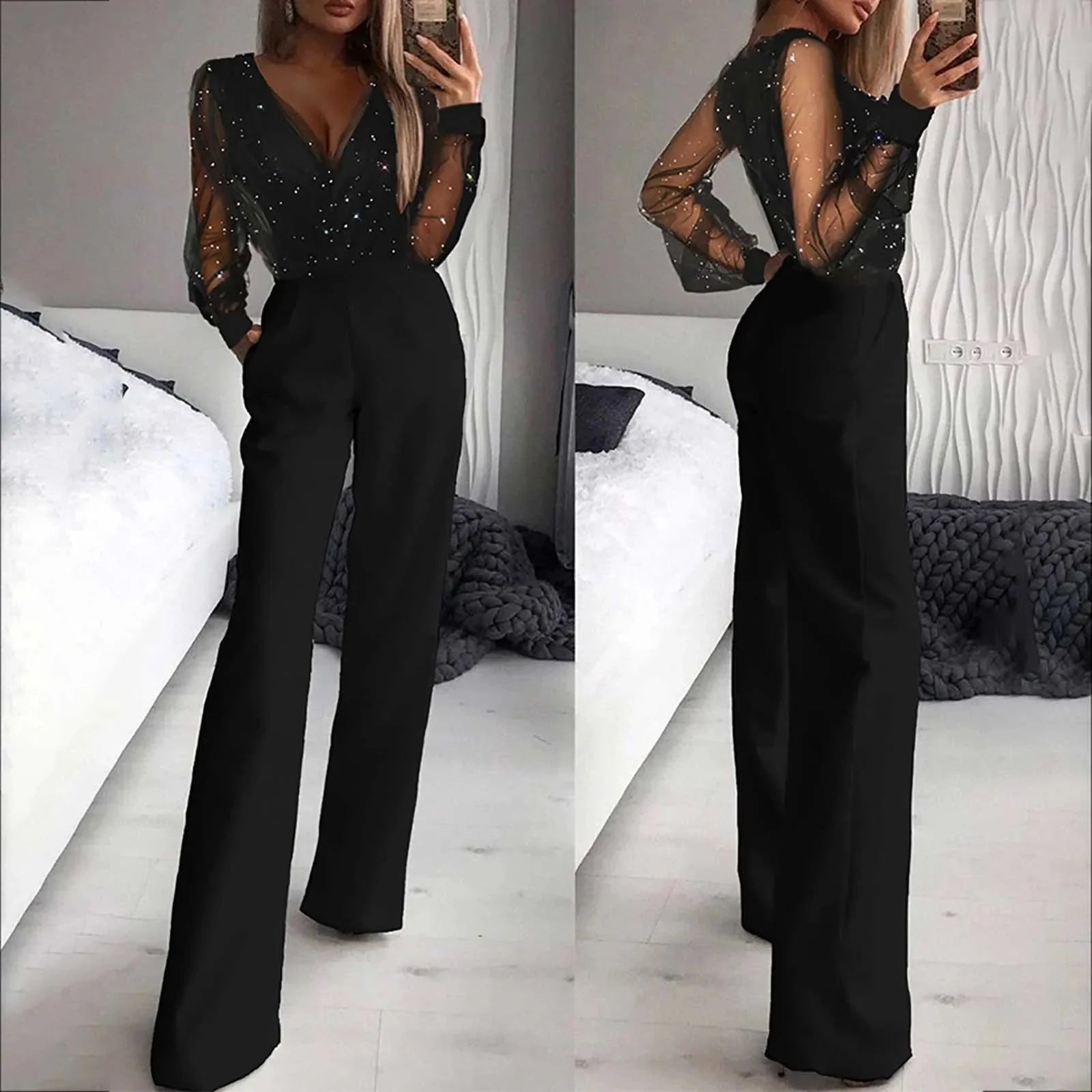 Combinaison femme noire moderne et sexy Laura - Confort et élégance travel bo