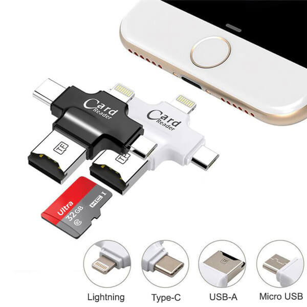 Lecteur de carte micro SD pour téléphone - Transfert rapide de données photo et vidéos