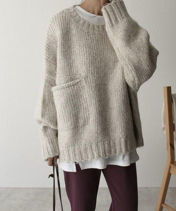 Pull oversize Lily en tissu doux et élégant pour un look luxueux et confortable.