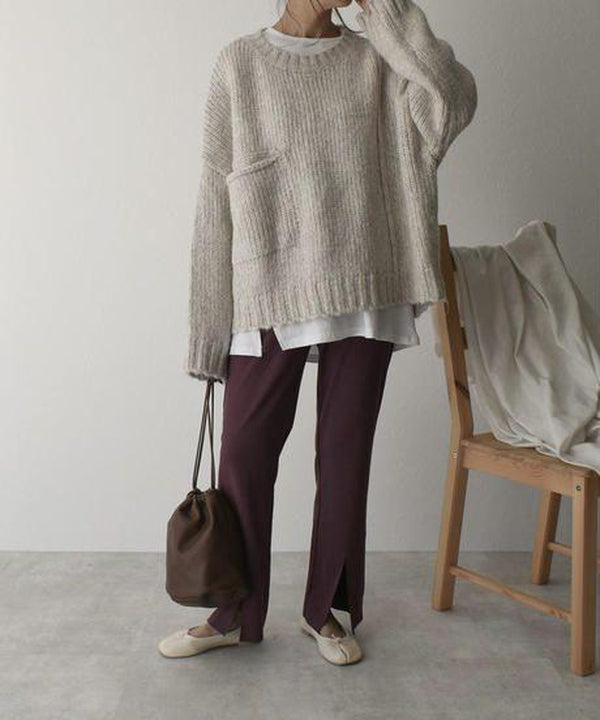 Pull oversize Lily en tissu doux et élégant pour un look luxueux et confortable.