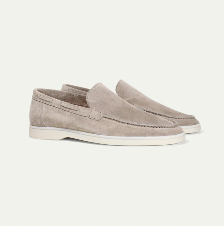 Mocassins en daim véritable Beige clair pour un style intemporel et polyvalent do