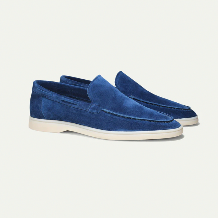Mocassins en daim véritable Bleu marine pour une sophistication discrète trav