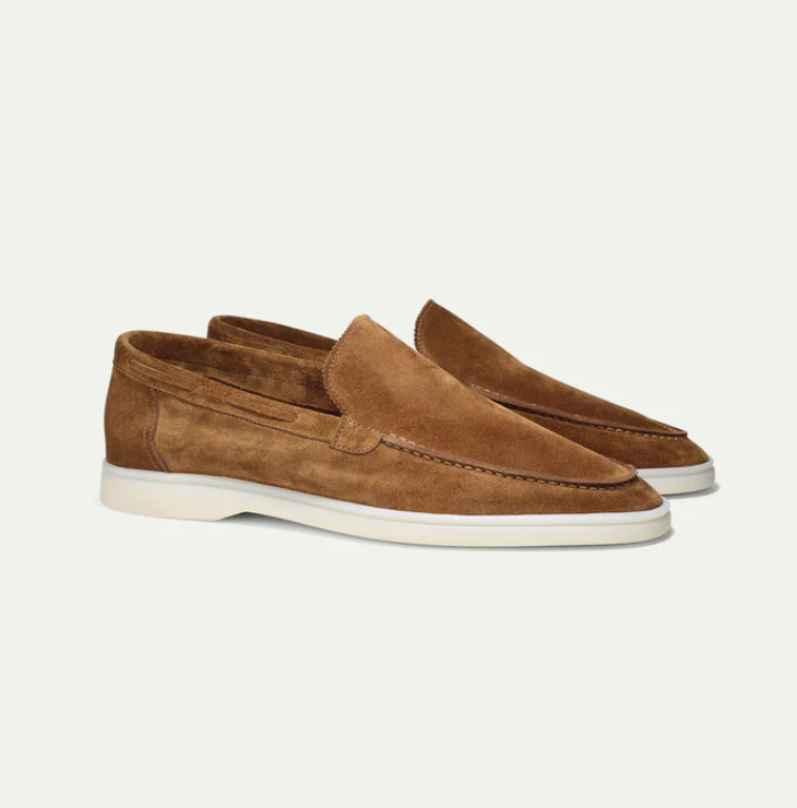 Mocassins en daim véritable Brun clair pour une élégance chaleureuse et authentique