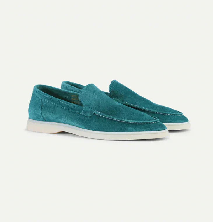 Mocassins en daim véritable Turquoise foncé pour une allure élégante et originale