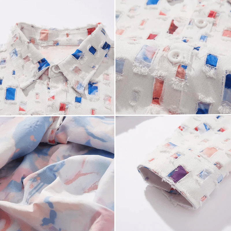 Chemise boutonnée en denim robuste pour homme, style décontracté et élégant t