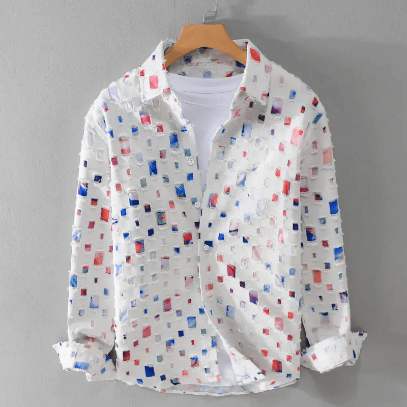 Chemise boutonnée en denim robuste pour homme, style décontracté et élégant t