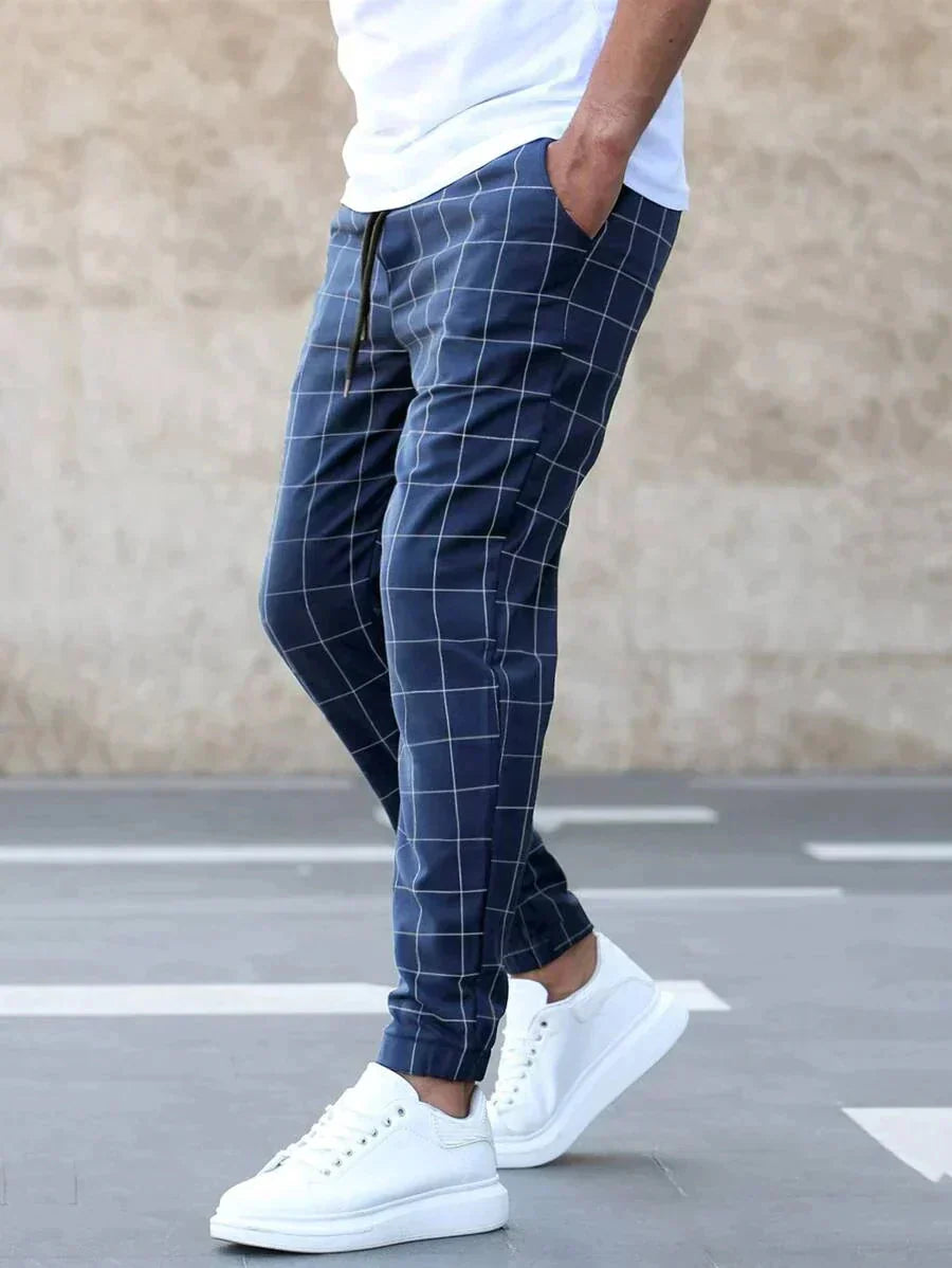 Pantalon à motif quadrillé Luce pour homme, confort luxe et sophistication moderne