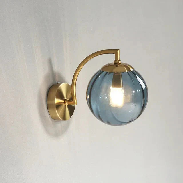 Applique Murale Moderne en Verre LED Bleue | Décoration Intérieure Design Éclairage Doux