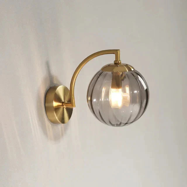 Applique Murale Moderne en Verre LED Gris Fumée | Style Nordique Éclairage Intérieur