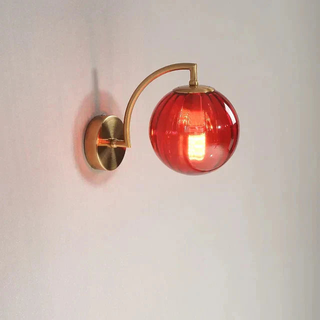 Applique Murale Moderne en Verre LED Rouge | Ambiance Chaleureuse Éclairage Doux