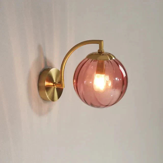 Applique Murale Moderne en Verre LED Vin Rouge | Style Nordique Éclairage Doux do