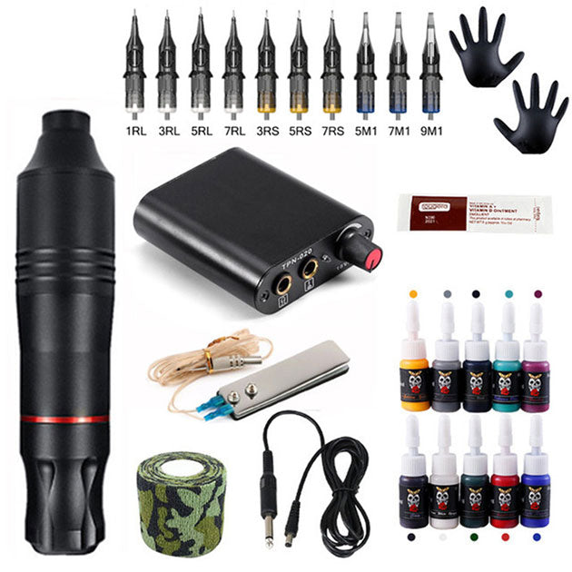 Machine à tatouage professionnelle en Noir | Stylo de tatouage permanent trav