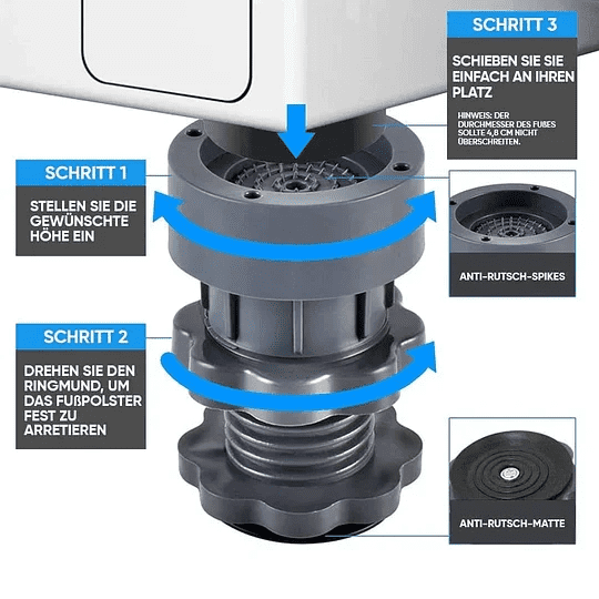 Support pour machine à laver avec design innovant et hauteur réglable travel
