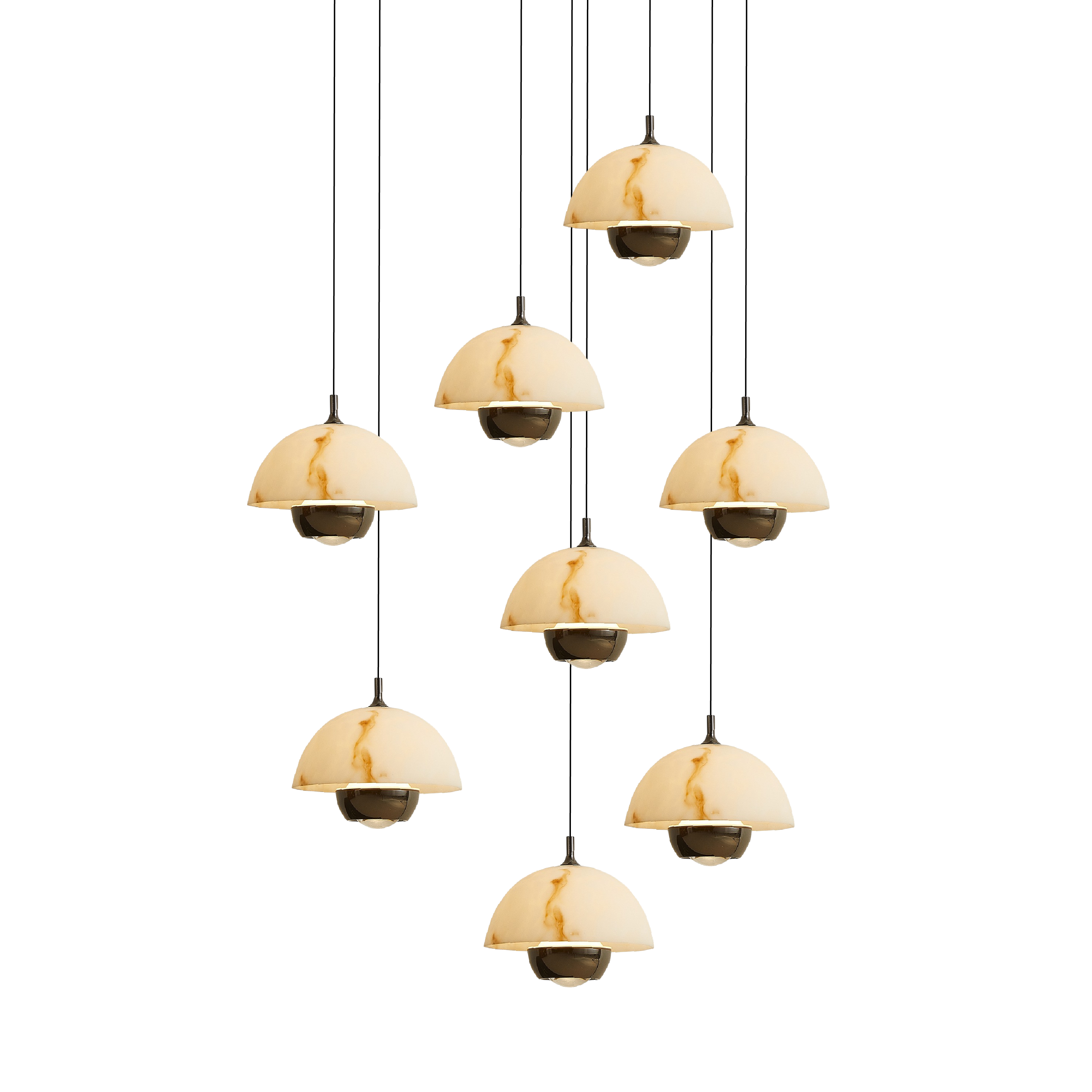 Natural Marble Staircase Chandelier with 8 Heads