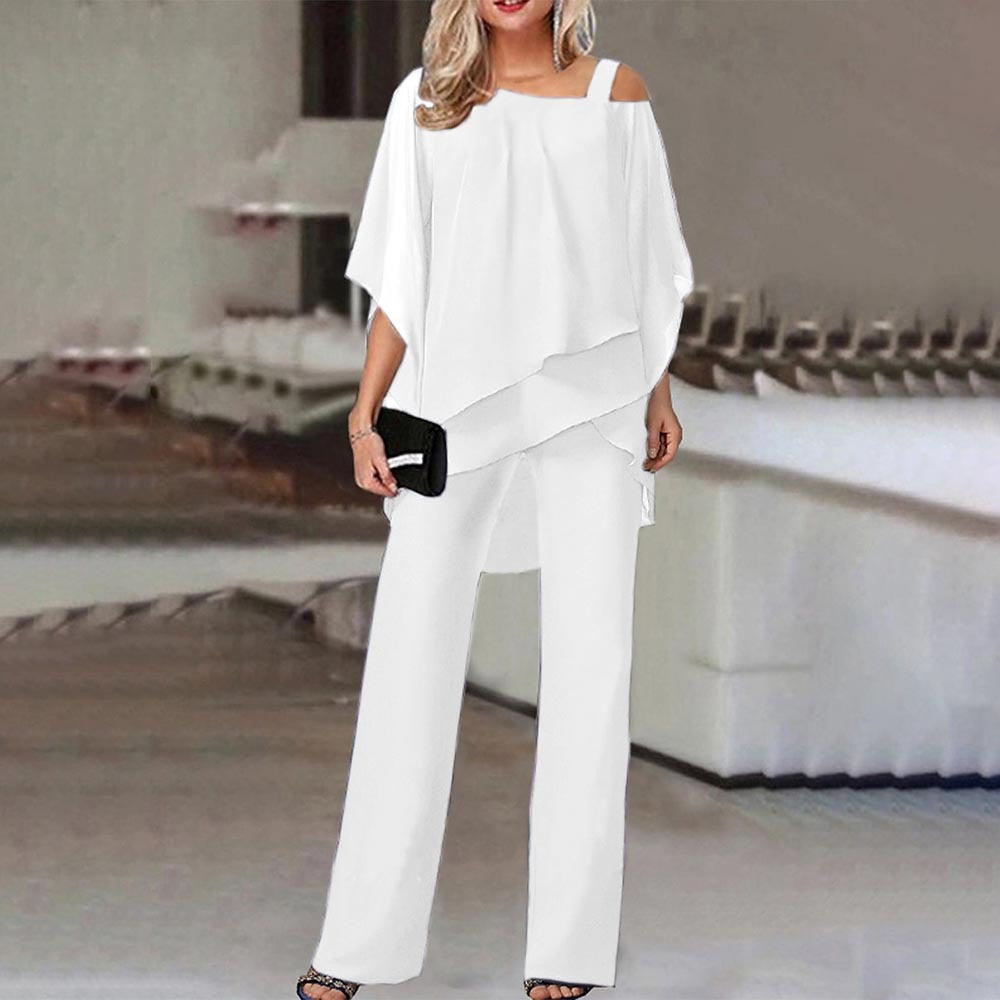 Combinaison à épaules froides pour femmes en blanc - Polyvalent et confiance en soi