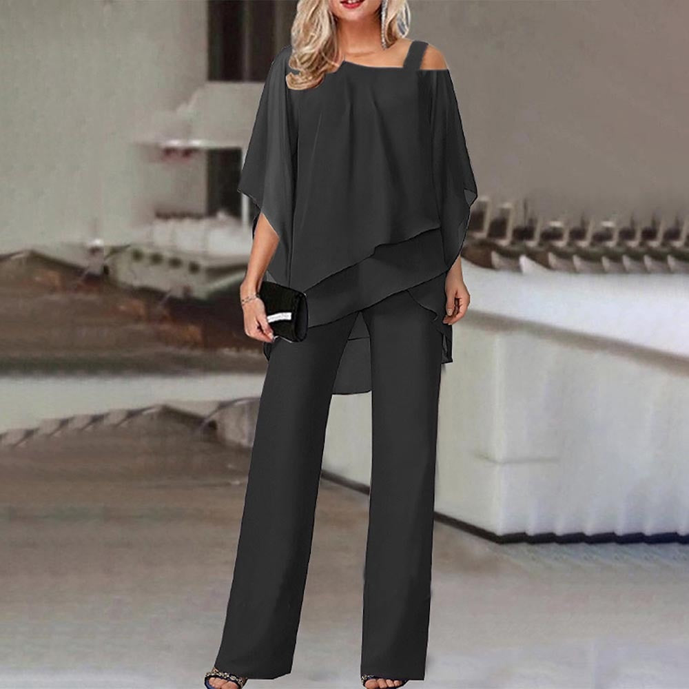 Combinaison à épaules froides pour femmes en noir - Mode élégante et style chic d