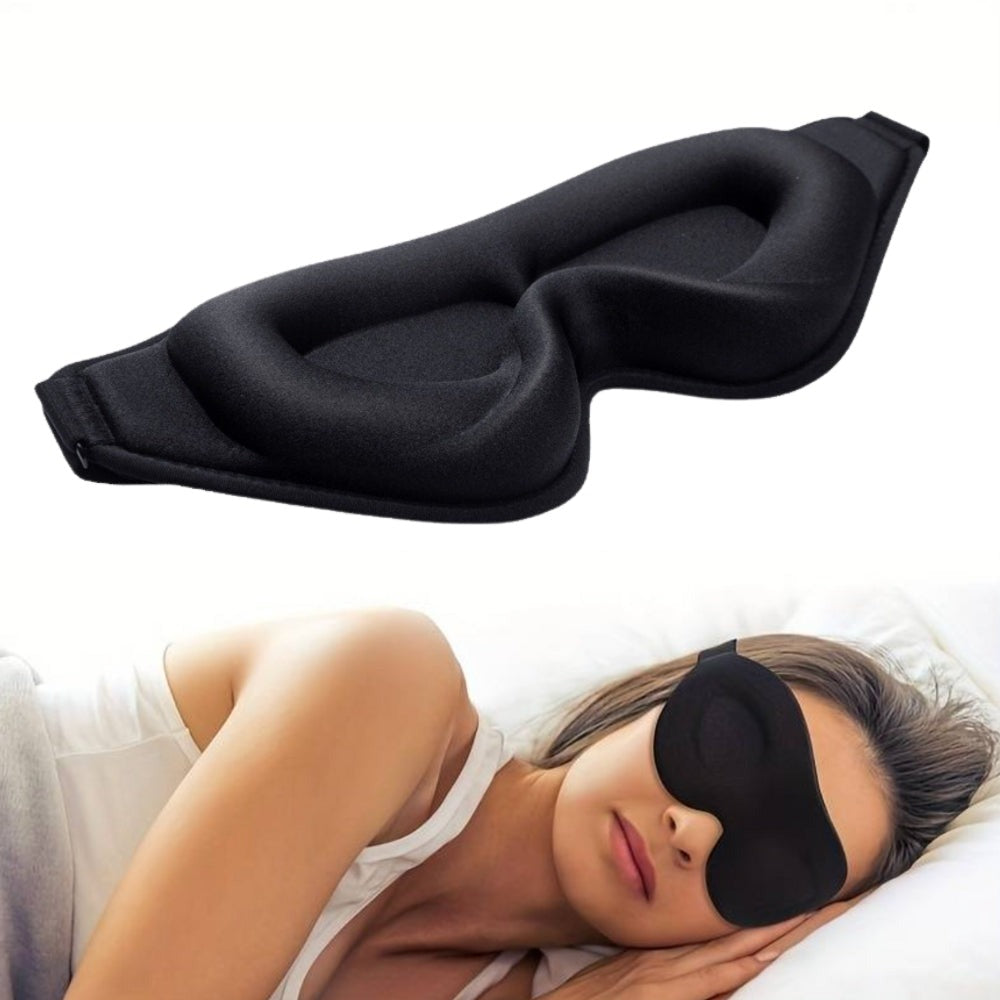 Masque de sommeil ComfySleep Noir - Ajustement parfait pour un sommeil profond do