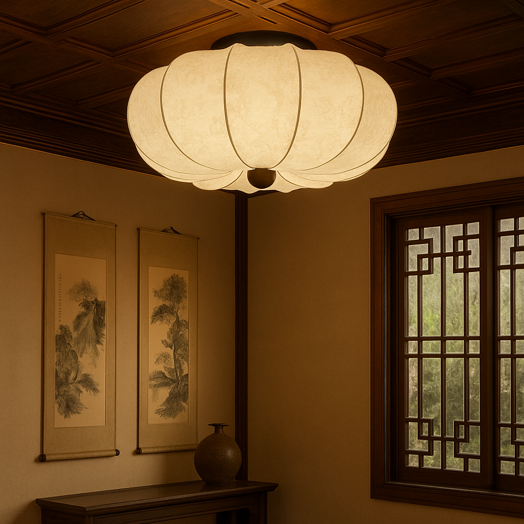 Medieval silk ceiling light