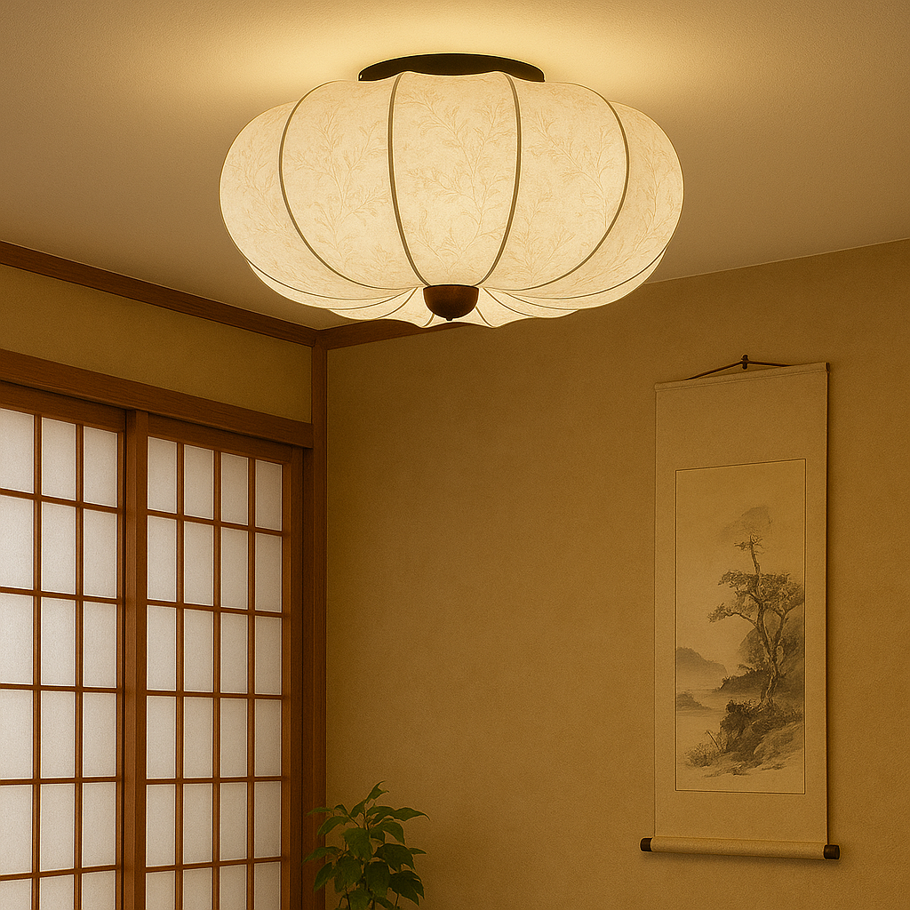 Medieval silk ceiling light
