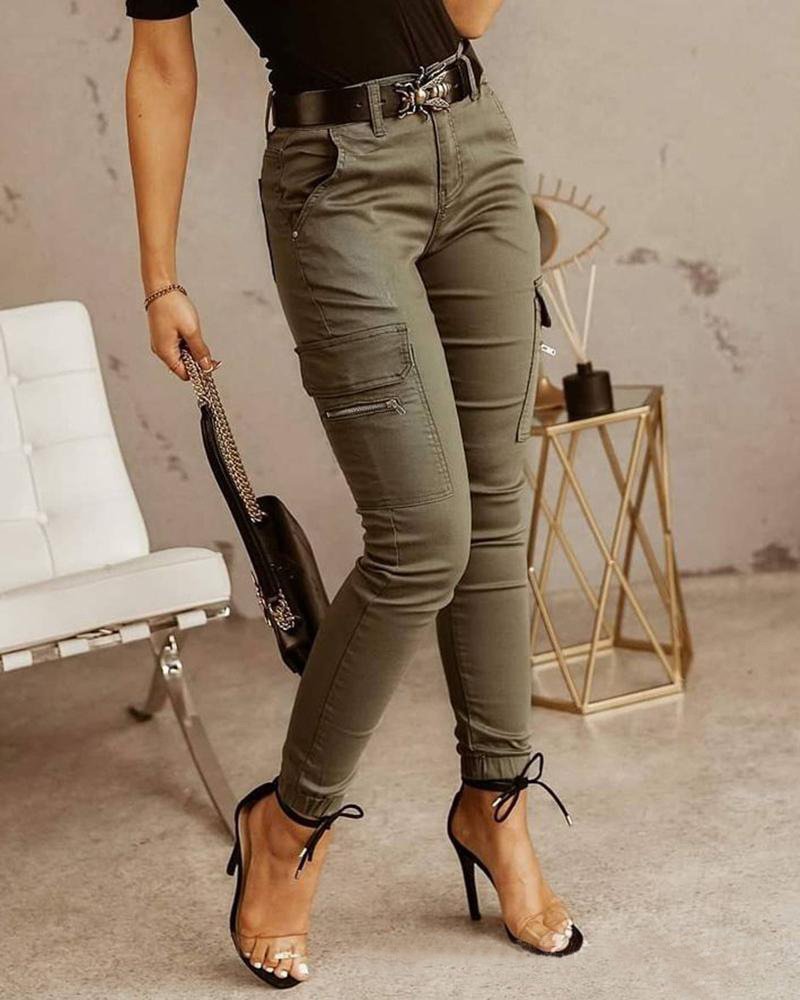 Jean cargo Vert - Style décontracté et pratique pour une garde-robe loisirs t