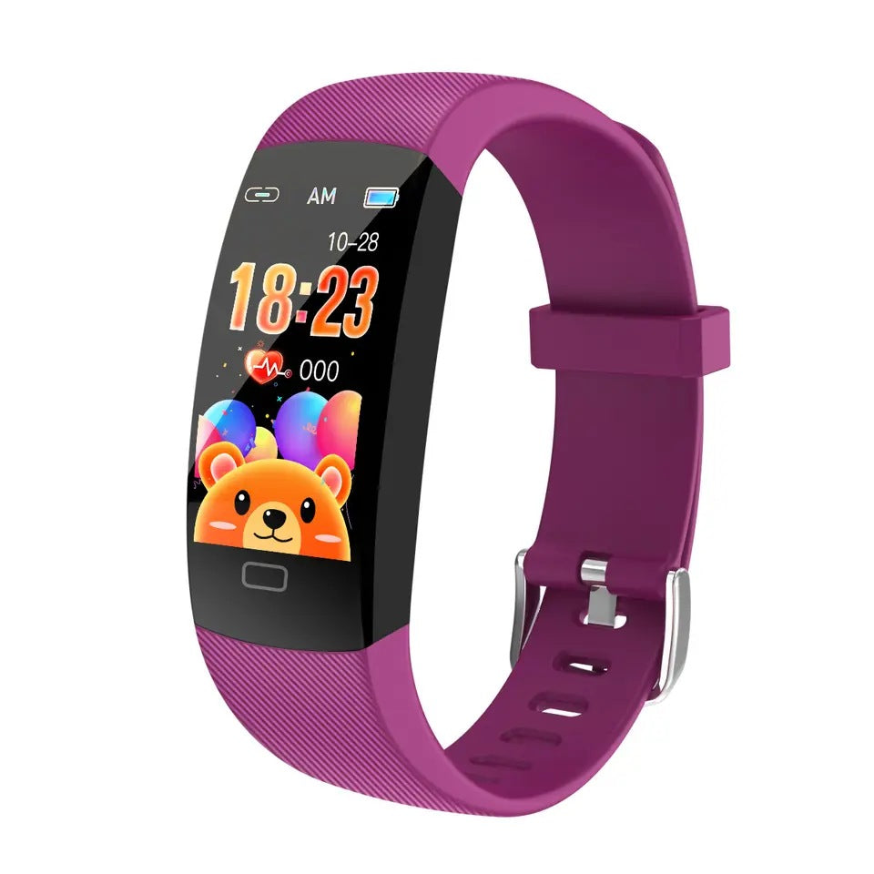 Montre connectée enfant MOREFIT - Personnalisable et amusante en violet trave