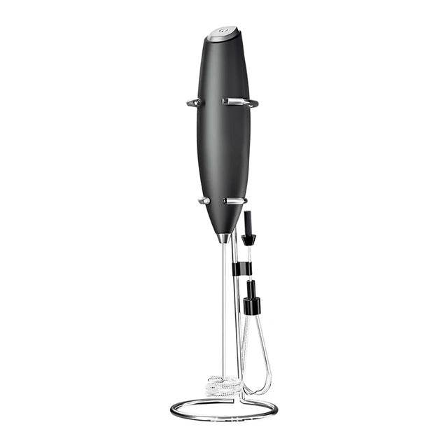 Mousseur à Lait Électrique PowerMilk en acier inoxydable avec support offert dog