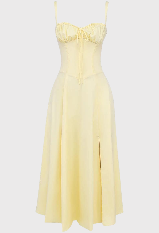Robe d'Été à Fleurs Nathalie - Jaune, Confort et Élégance travel bottle leak-