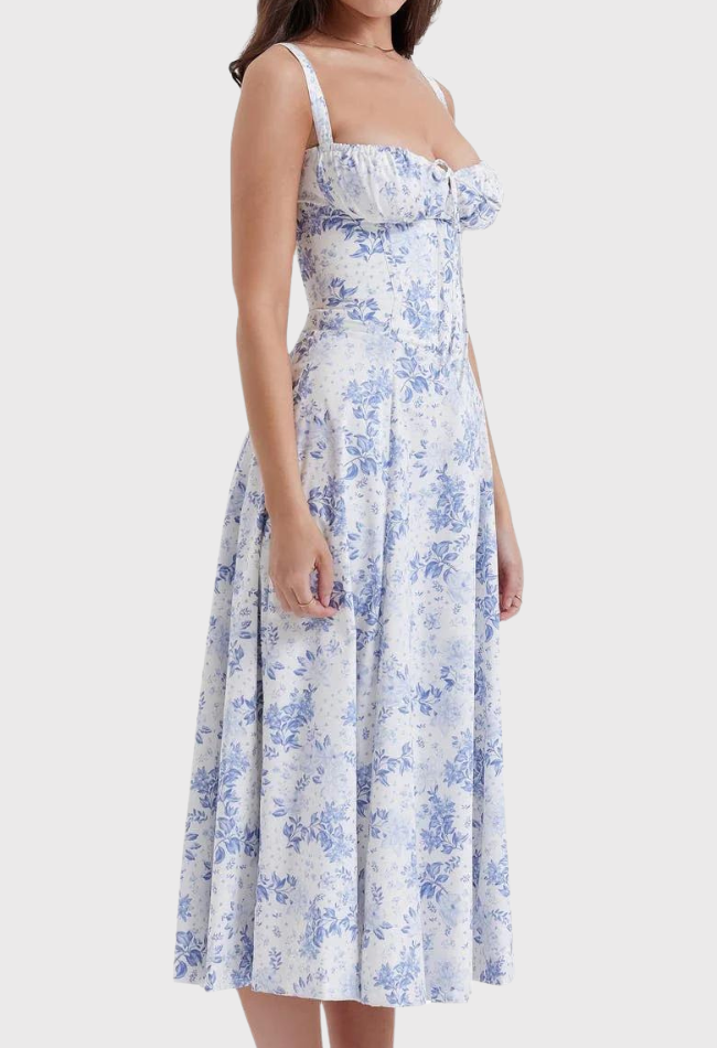 Robe d'Été à Fleurs Nathalie - Élégance et Confort pour Occasions Spéciales t