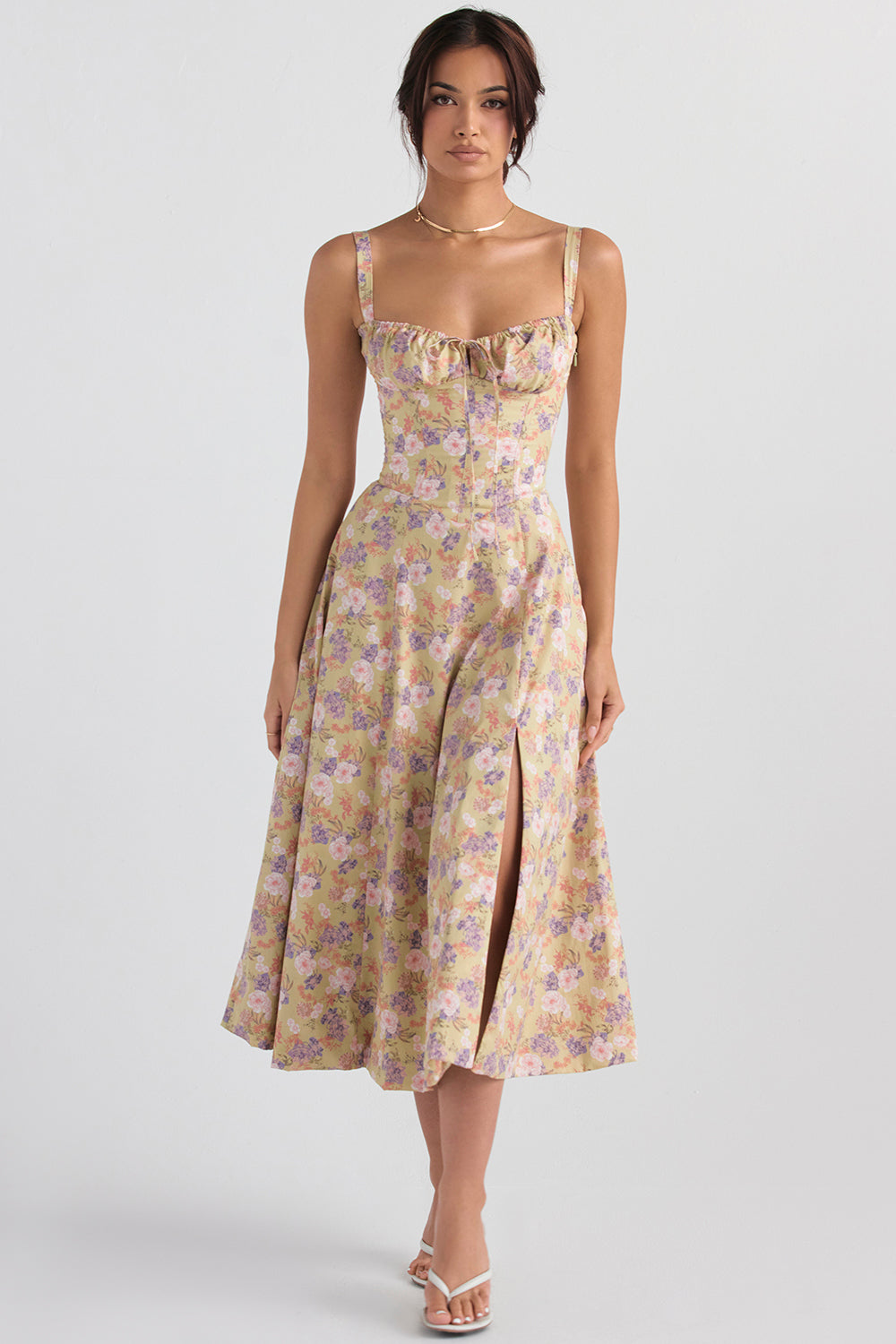 Robe d'Été à Fleurs Nathalie - Élégance et Confort pour Occasions Spéciales t
