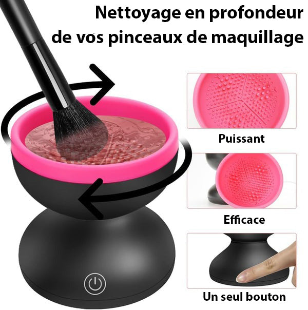 Nettoyeur de pinceaux maquillage électrique - Nettoyage Rapide et Efficace tr