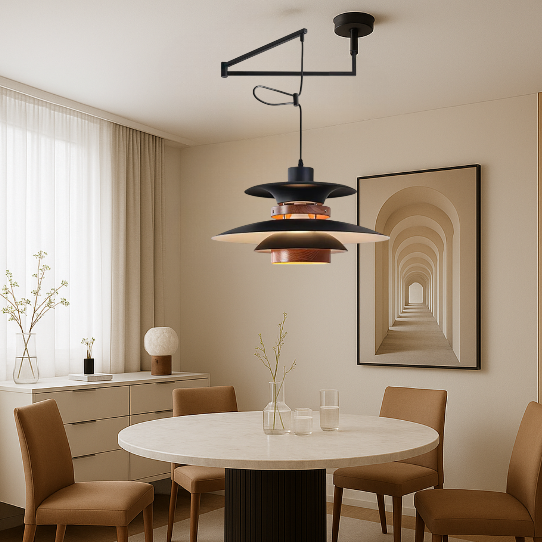 Merado articulated arm pendant lamp
