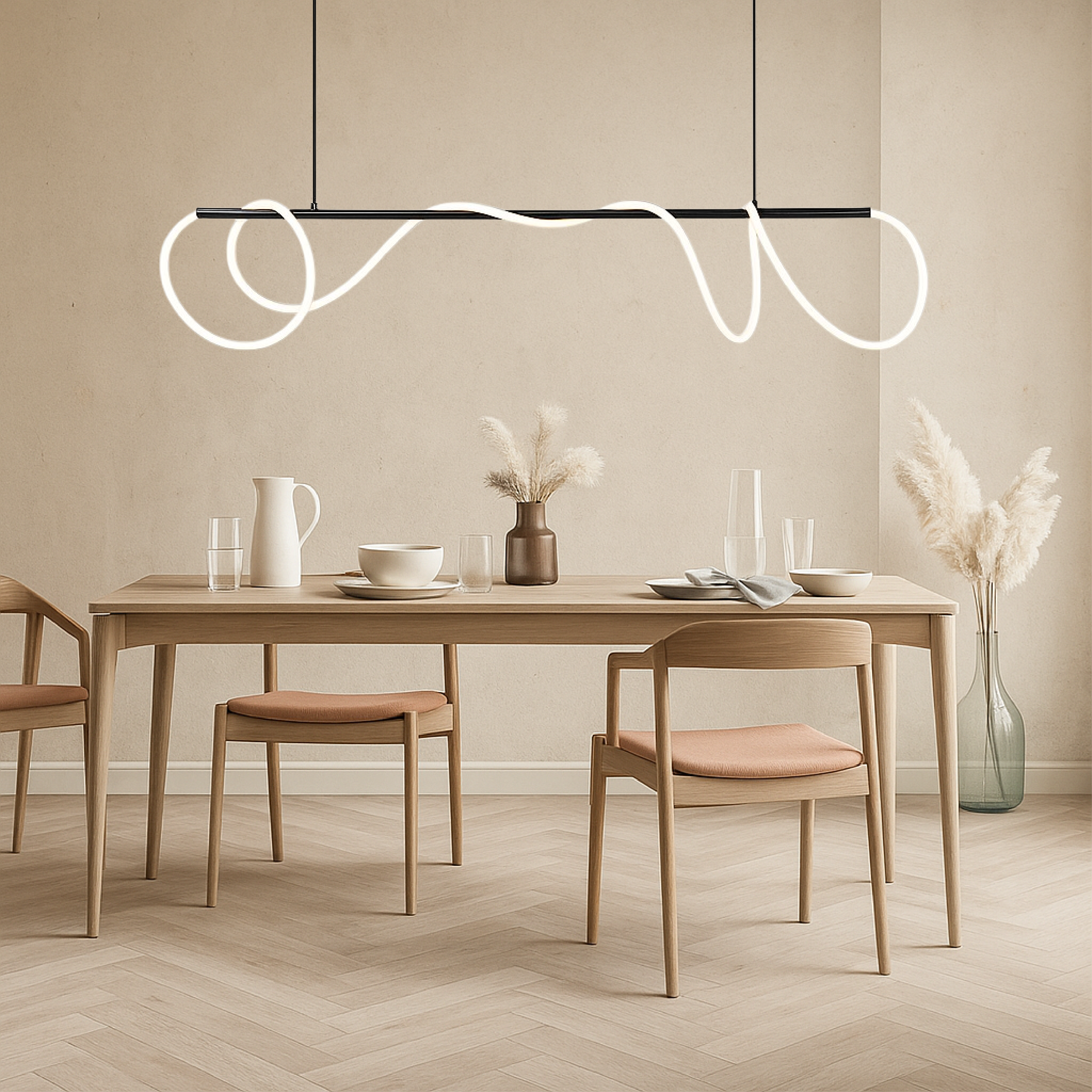 Linear suspension for kitchen table