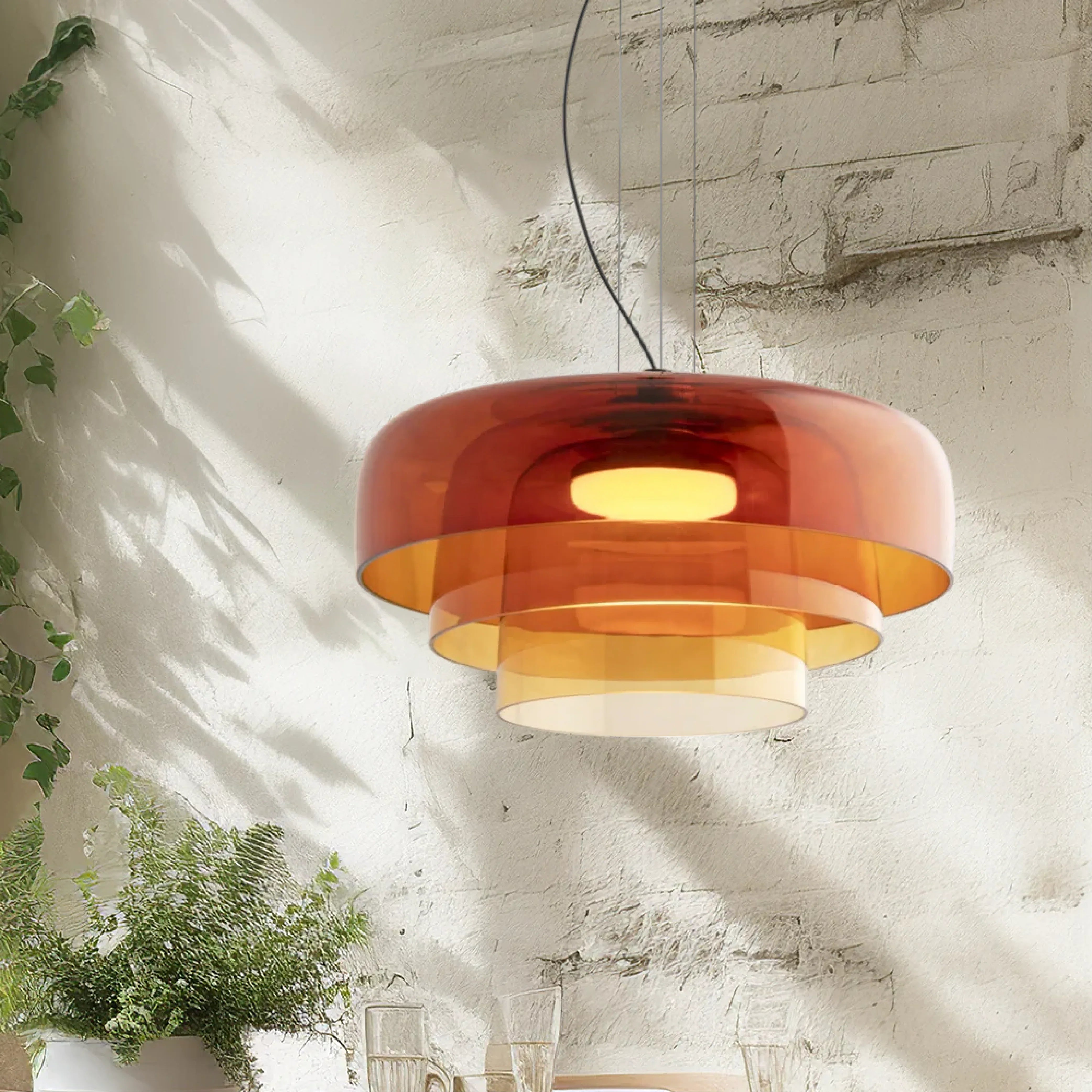 Glass pendant lamp