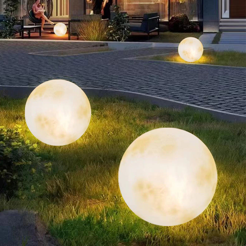 Solar-powered moon lamp for the garden