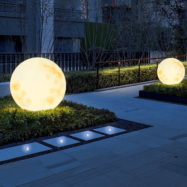 Solar-powered moon lamp for the garden