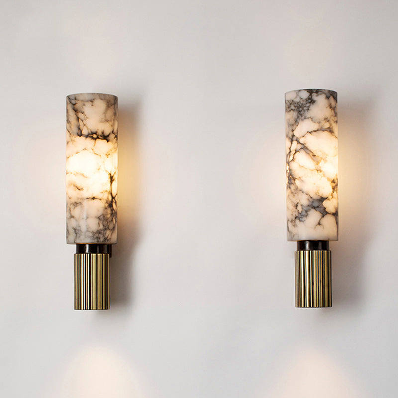 Copper stone wall light