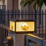 Solar lamp for outdoor post