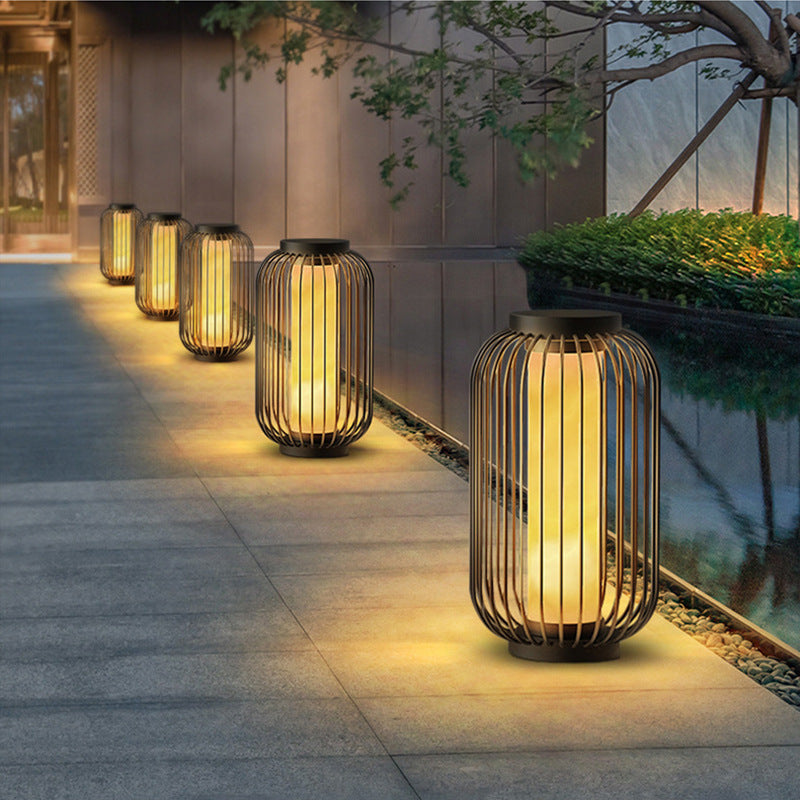 Solar-powered outdoor lantern