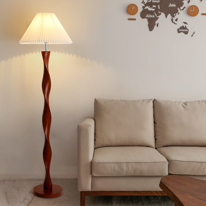 Japanese walnut floor lamp