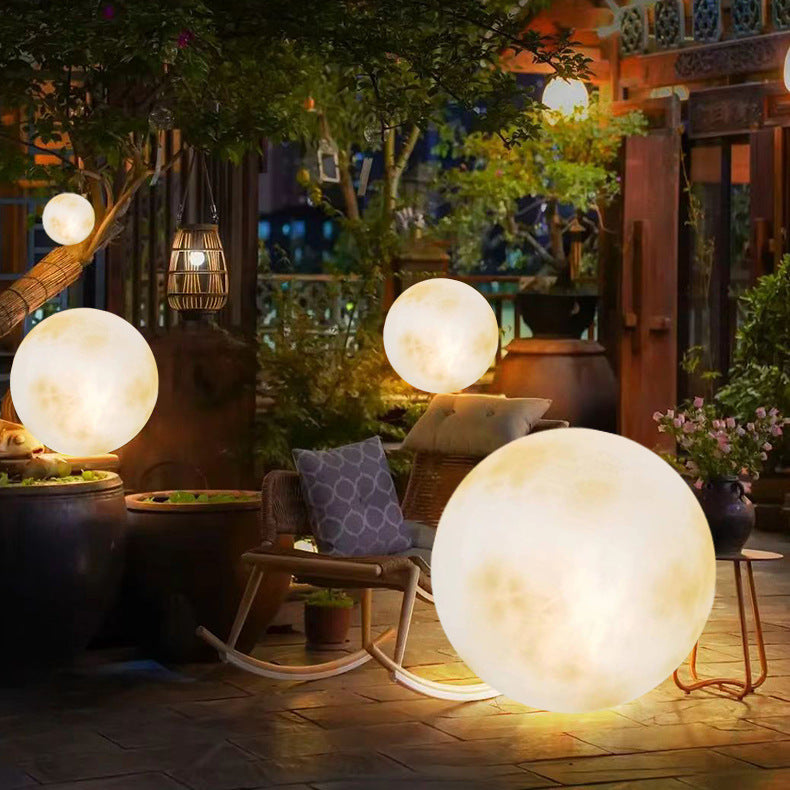 Solar-powered moon lamp for the garden