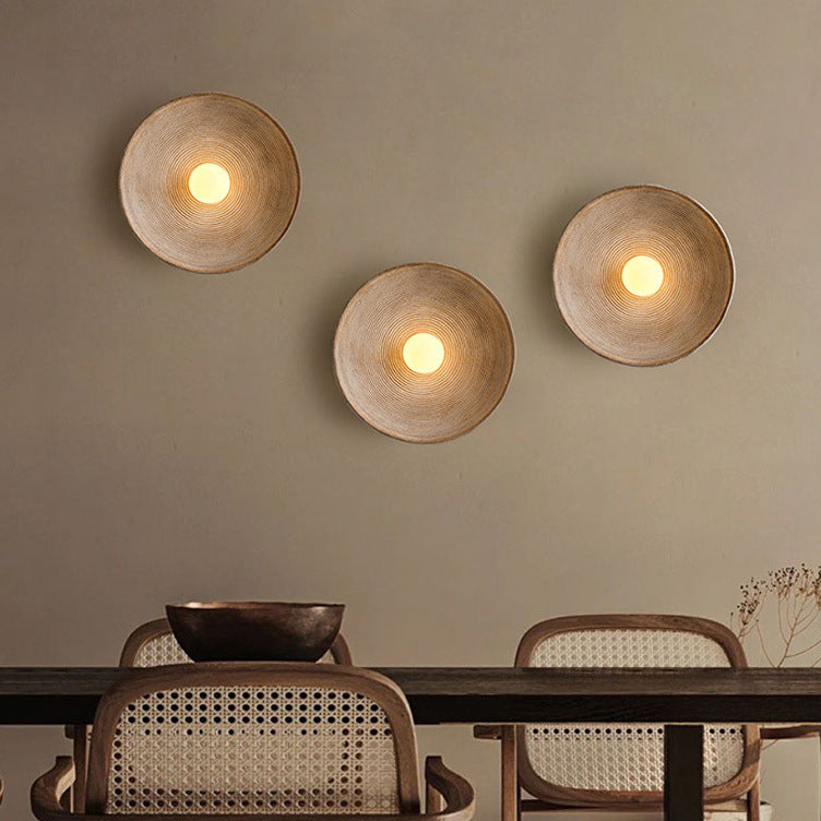 Japanese wooden wall lamp