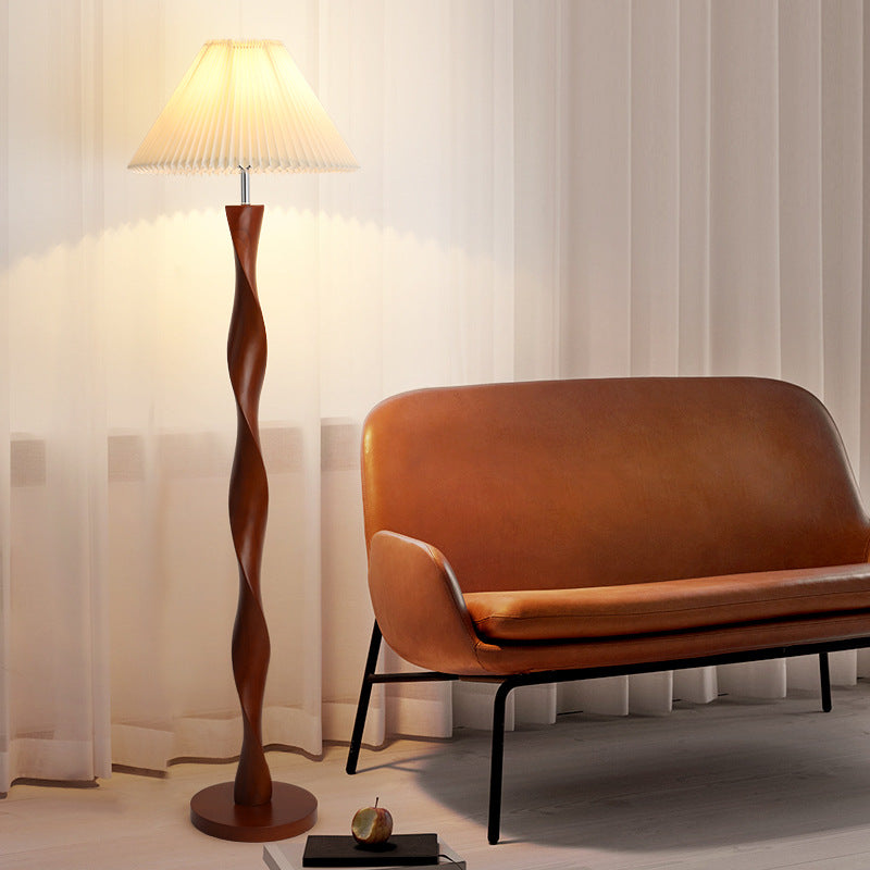 Japanese walnut floor lamp