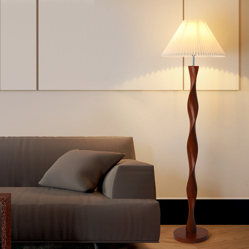 Japanese walnut floor lamp
