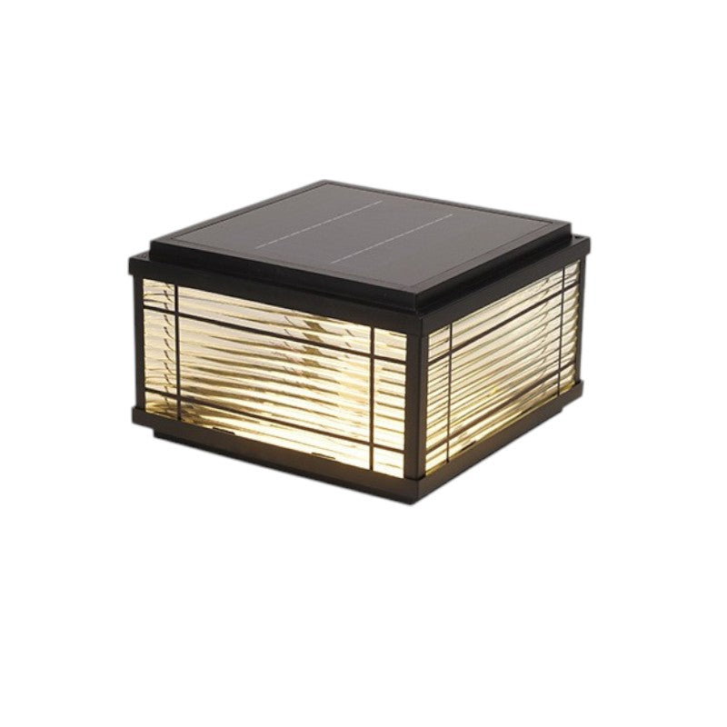 Solar lamp for outdoor post