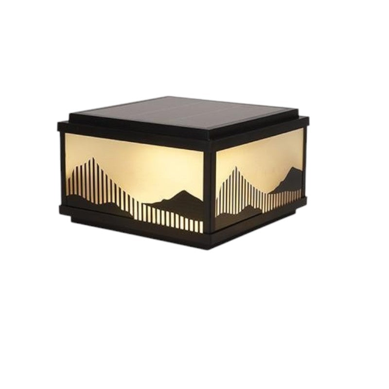 Solar lamp for outdoor post