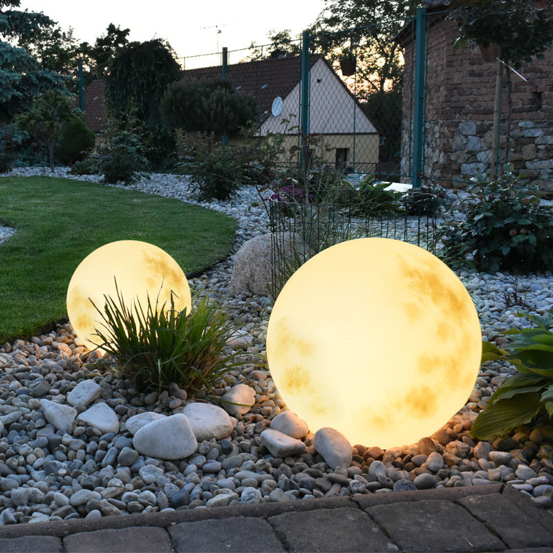 Solar-powered moon lamp for the garden