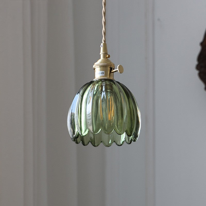 Japanese glass pendant lamp