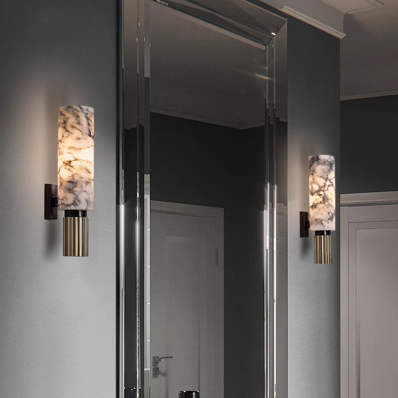 Copper stone wall light