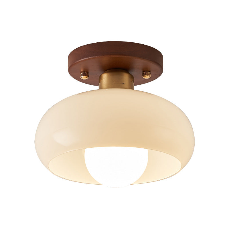 Cream wooden ceiling light