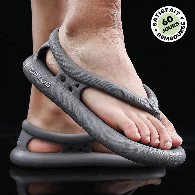 Tongs Orthopédiques et Antidérapantes Olympe - Confort Pieds Été Légères Respirantes - Gris